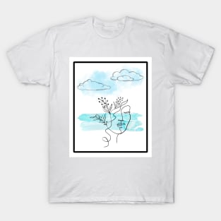 Woman Blues Watercolor - Square T-Shirt